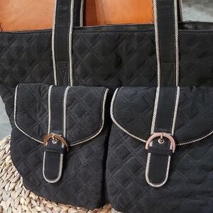 VERA BRADLEY Black Quilted XL Tote bag